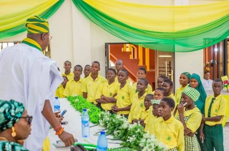 President delivering address